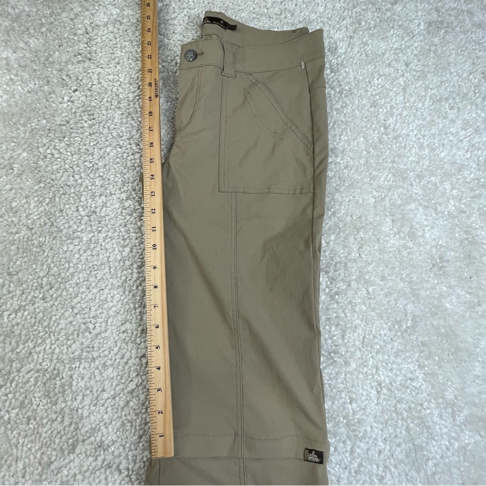 Prana Monarch Convertible Nylon Pants Khaki Hiking Camping Outdoors Stretch Sz 8 - Picture 12 of 15